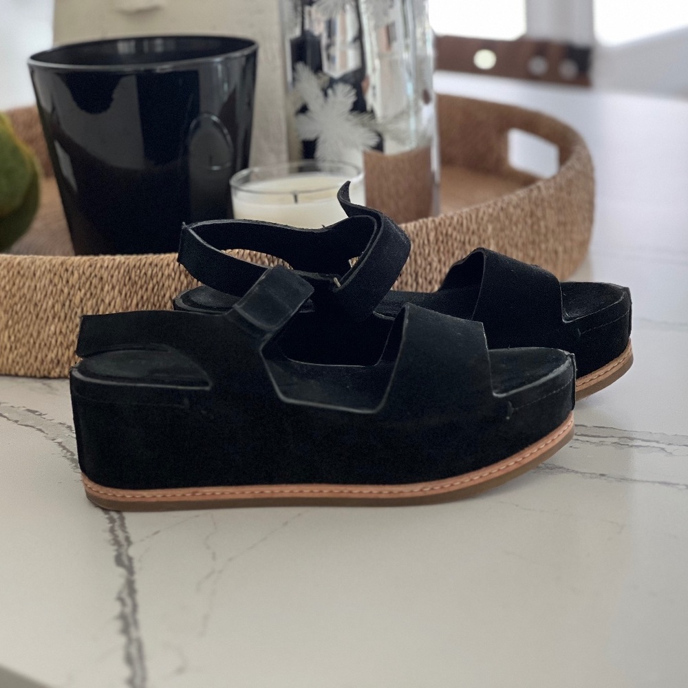 Italeau - Women's Suede Platform Shoes - Sz 38
